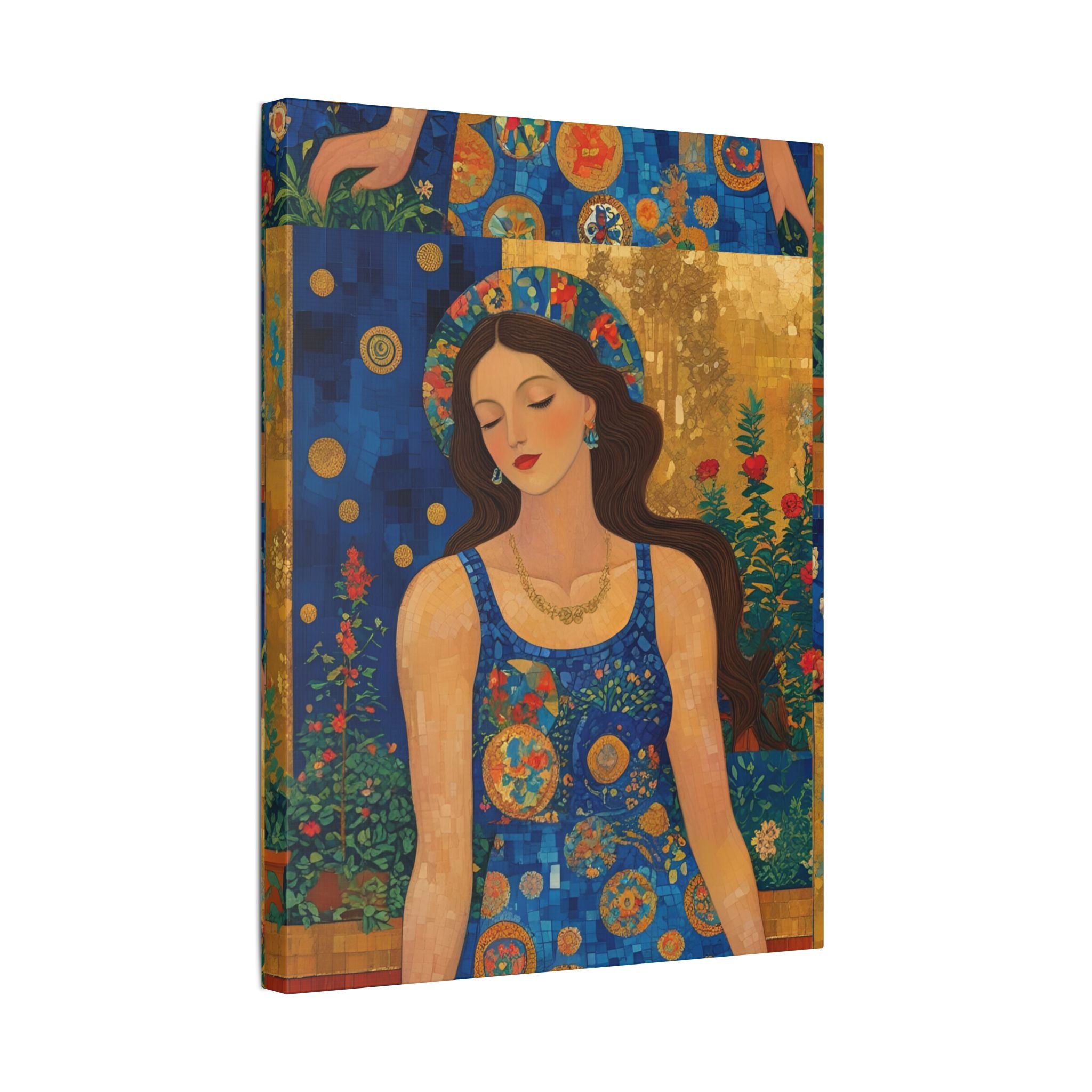 Klimt Floral Canvas Art - Colorful Floral Wall Decor Inspired by Klimt - Rosetta Creative Boutique