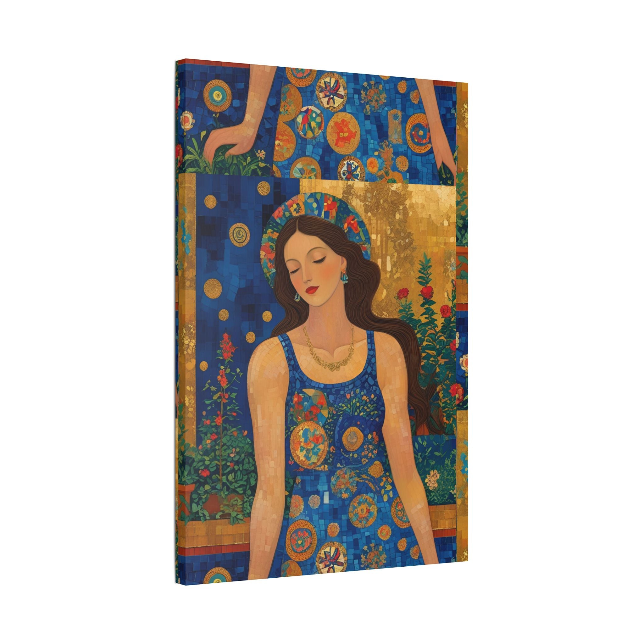 Klimt Floral Canvas Art - Colorful Floral Wall Decor Inspired by Klimt - Rosetta Creative Boutique
