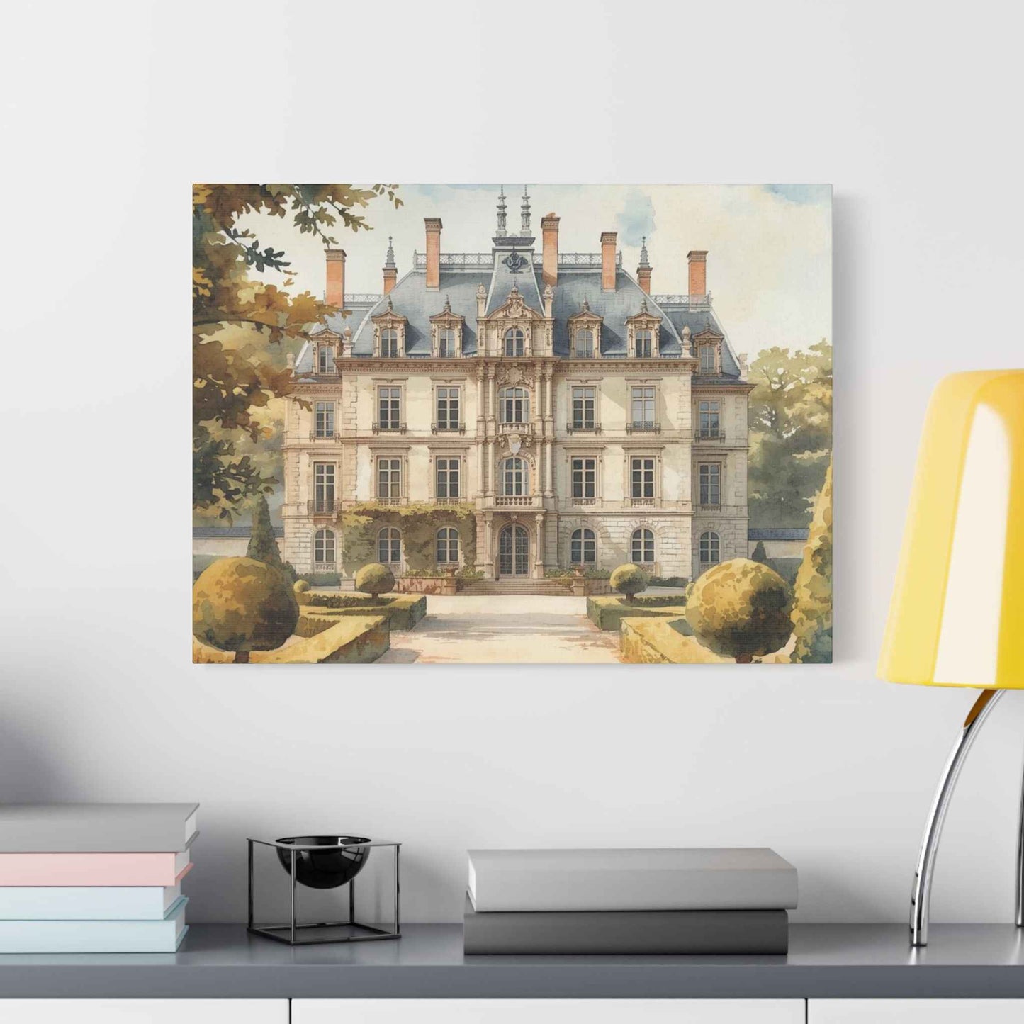 Château Garden Satin Canvas Print — Stretched Wall Art