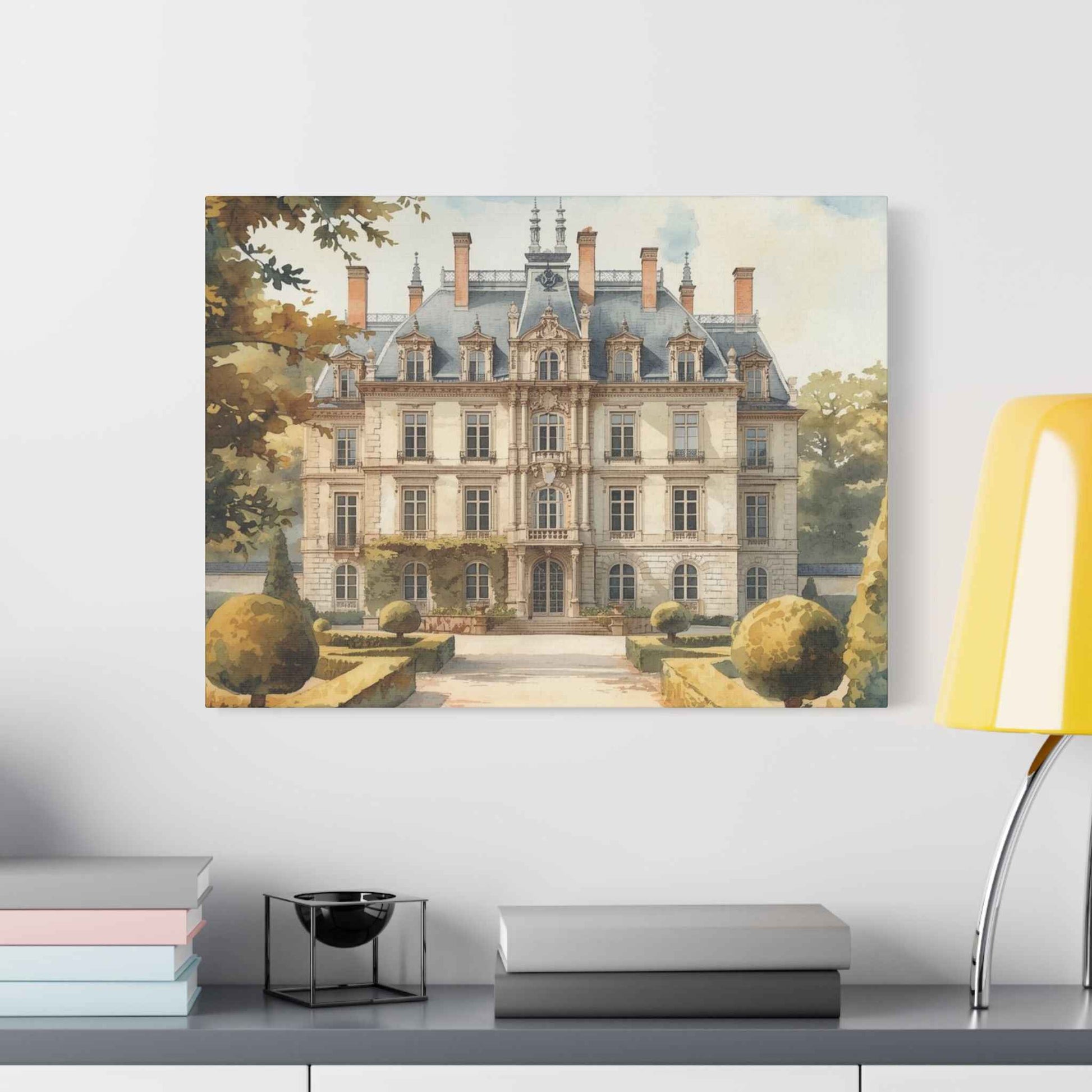 Château Garden Satin Canvas Print — Stretched Wall Art