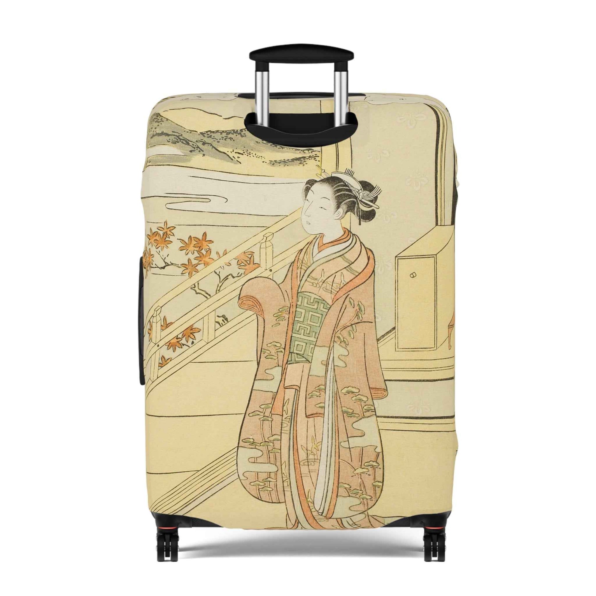 Japanese Painting Luggage Cover | Suitcase Protector Travel Accessory | Gift for Travelers & Wanderlust Decor by Rosetta Creative Boutique - Rosetta Creative Boutique