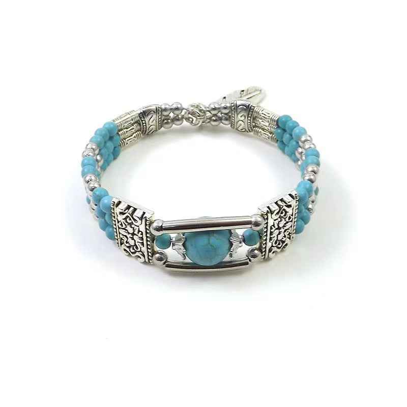 Vintage-style Bangle with Exotic Miao Silver Design