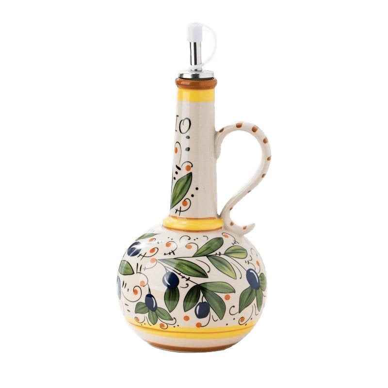 Underglaze Porcelain Olive Oil/Vinegar Bottle