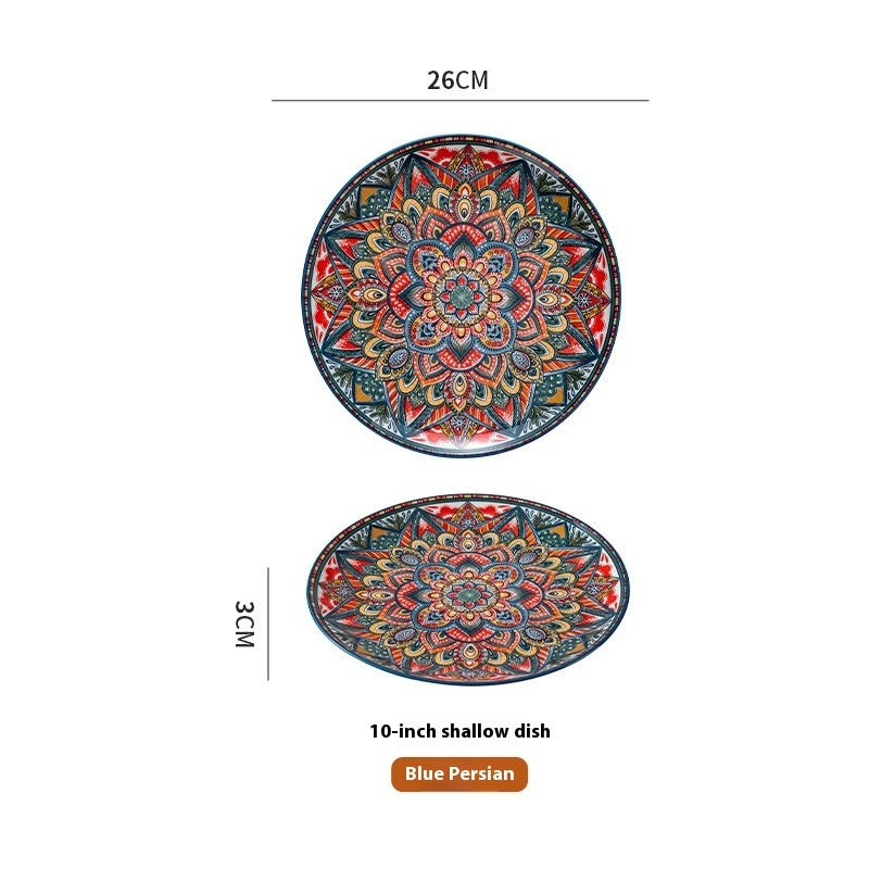Artisan Ceramic Shallow Plate & Serving Platter (8" & 10") - Bohemian Collection