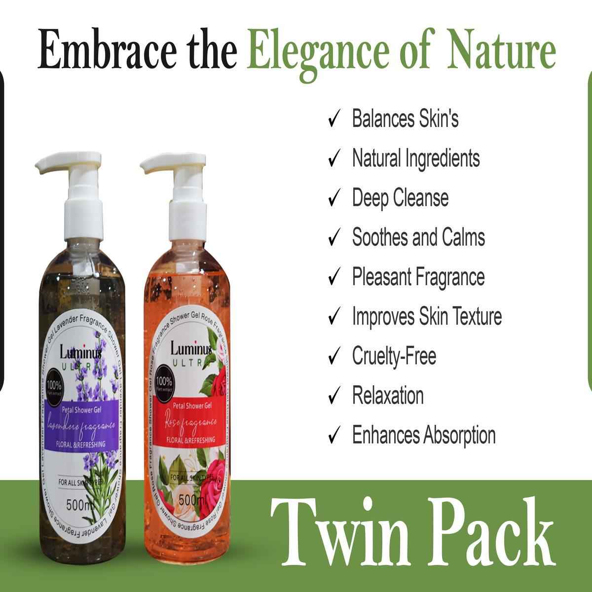 Luminus Lavender and Rose Body Wash Hydrating Moisturizing Formula