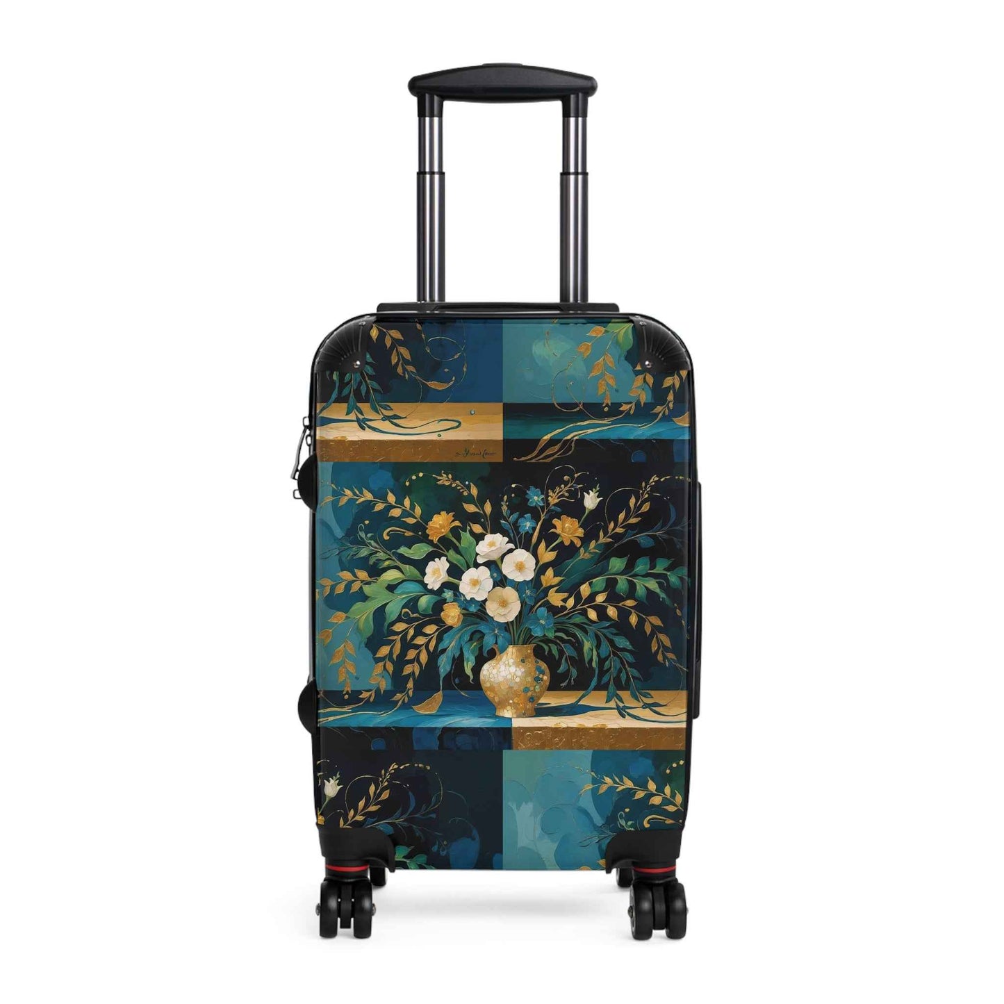 Klimt Floral Print Suitcase - Exclusive Vintage Travel Luggage by Rosetta Creative Boutique for Getaways and Summer Trips - Rosetta Creative Boutique