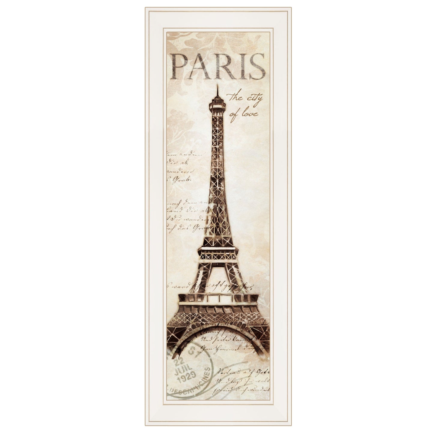 Paris Panel 1 White Framed Print Wall Art-1