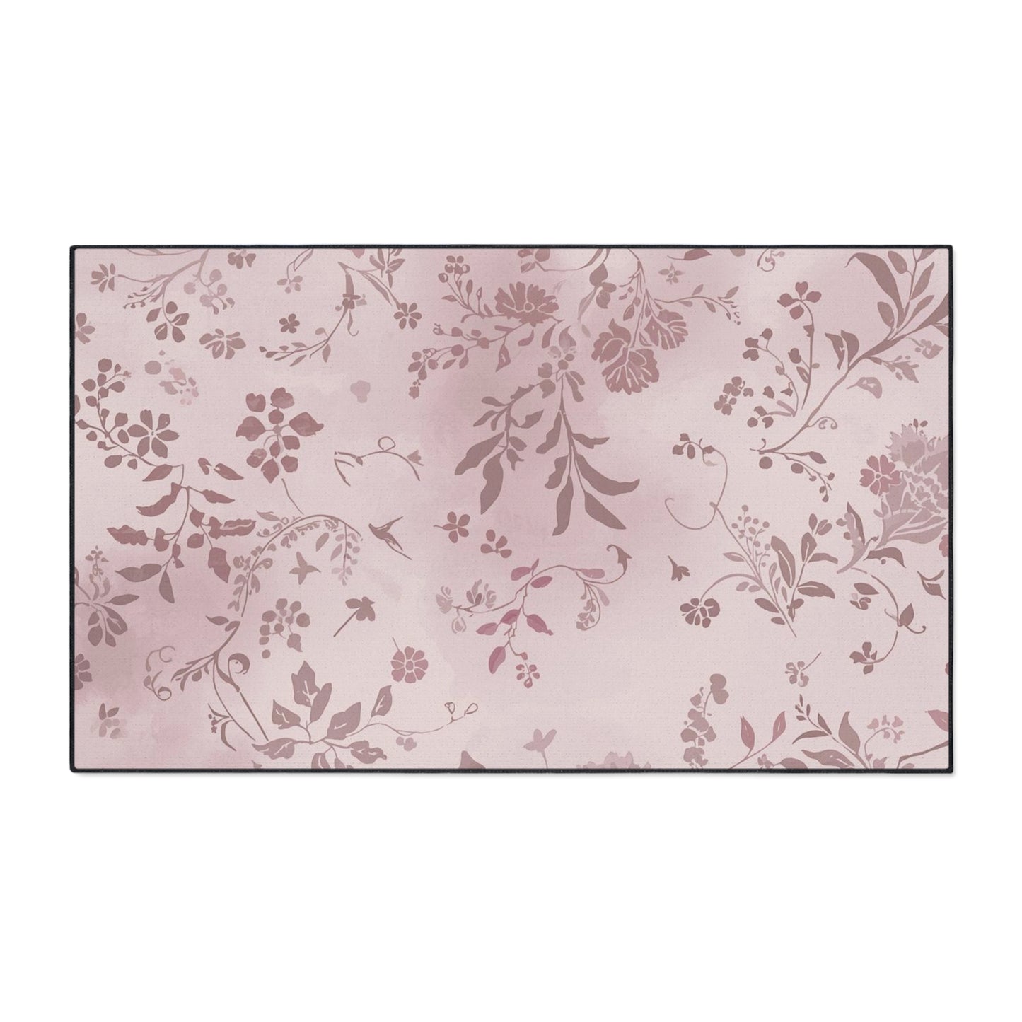 Floral Pink Heavy-Duty Floor Mat — Durable Non-Slip Entry Rug