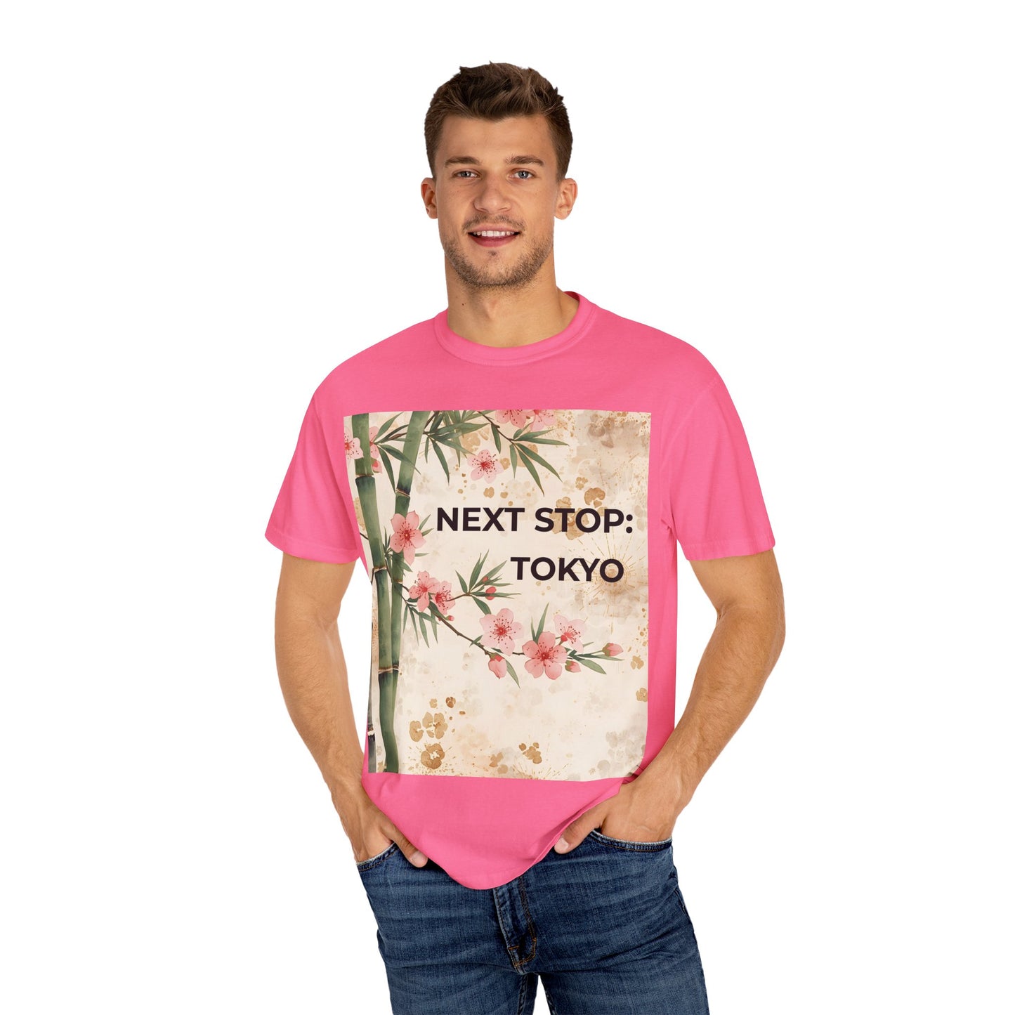 Tokyo Travel T-Shirt – "Next Stop: Tokyo" Floral Bamboo Design