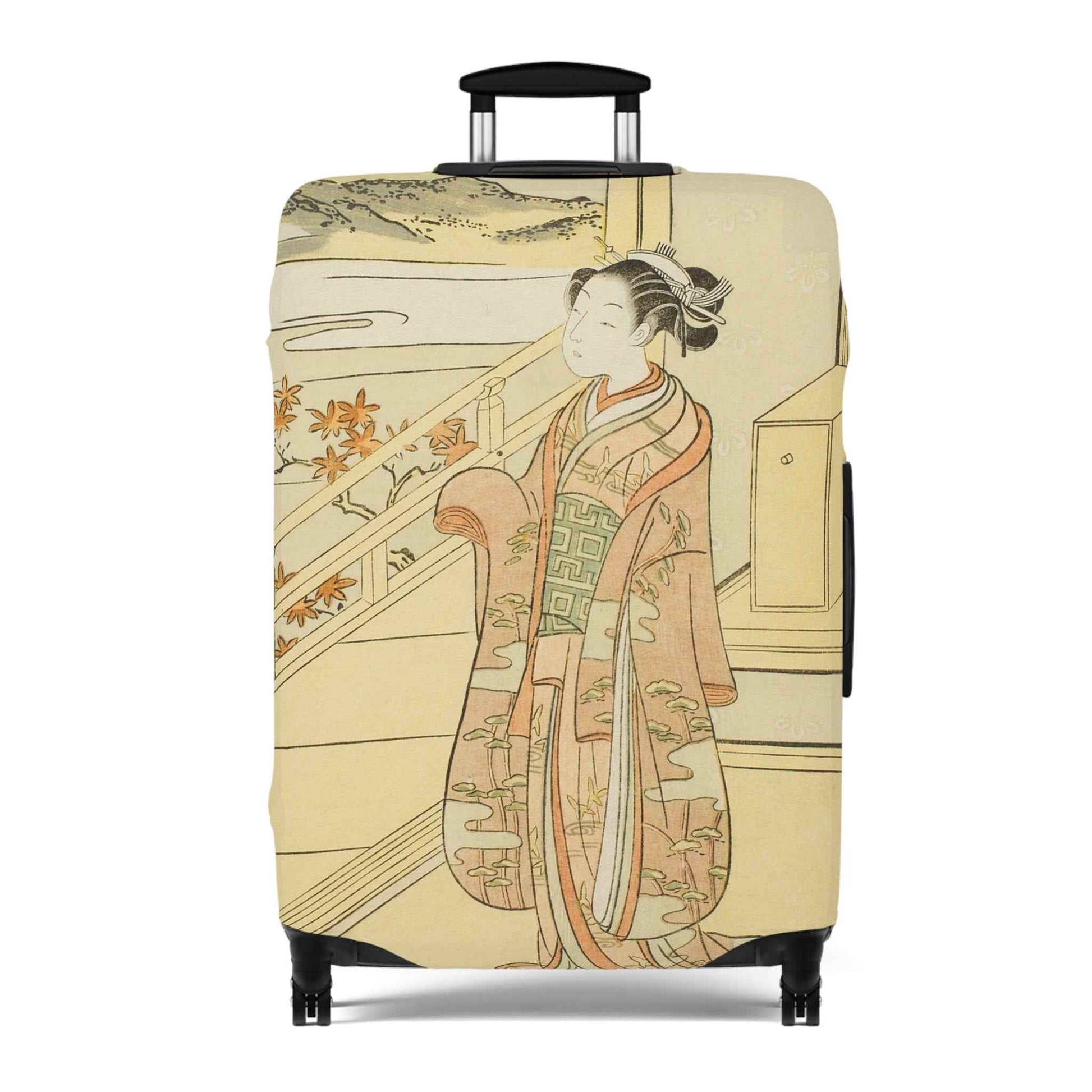 Japanese Painting Luggage Cover | Suitcase Protector Travel Accessory | Gift for Travelers & Wanderlust Decor by Rosetta Creative Boutique - Rosetta Creative Boutique