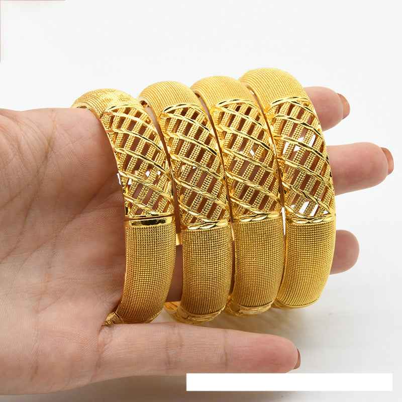 24K Gold Plated Women's Sand Gold Bracelet from India
