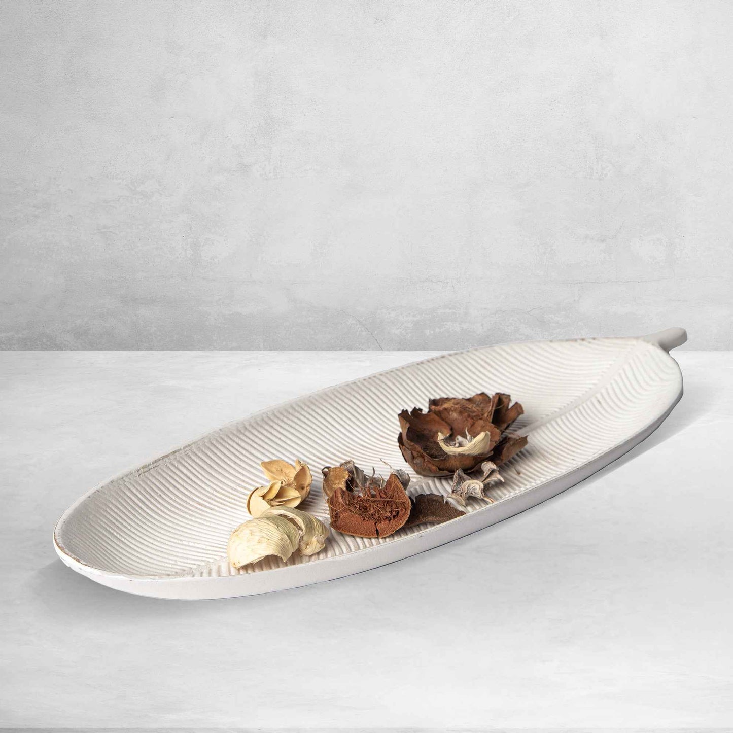 Leaf Design Wood Tray Decorative Centerpiece For Home Kitchen And Events