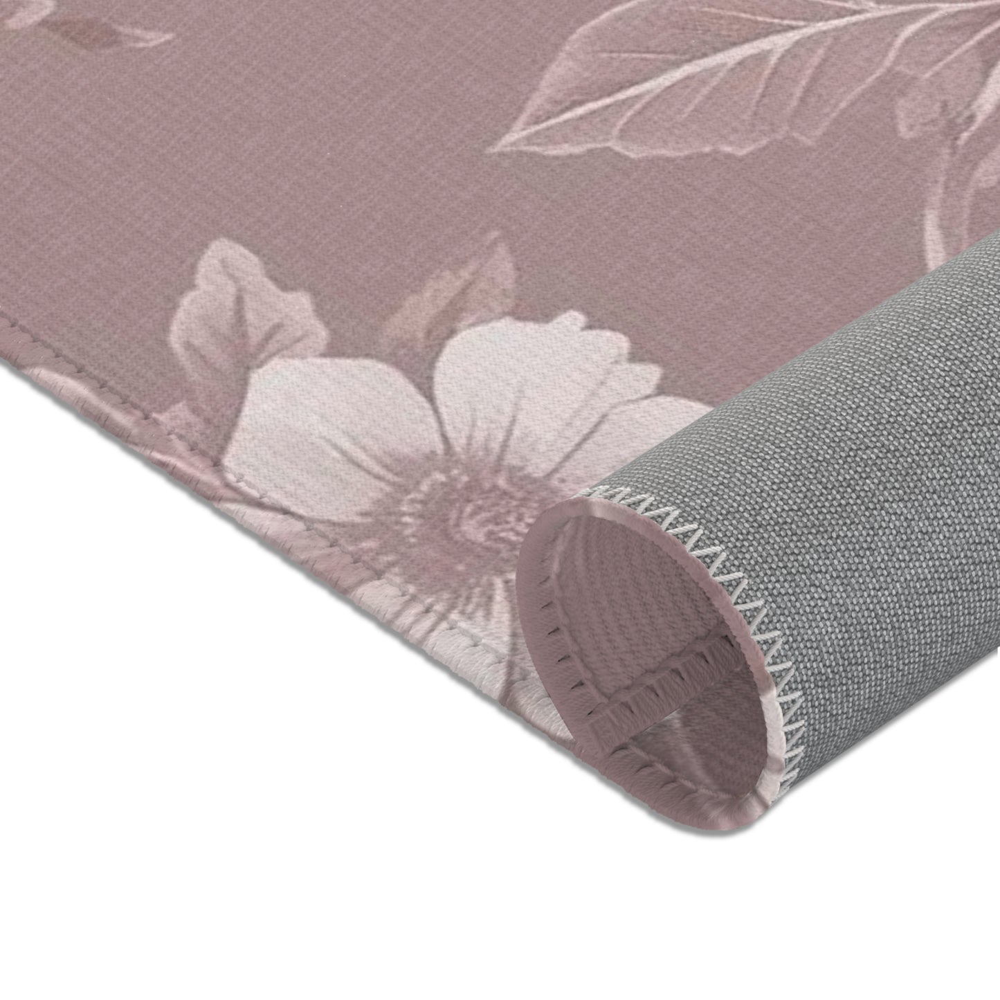 Vintage Floral Area Rug — Dusty Rose Floral Accent Rug
