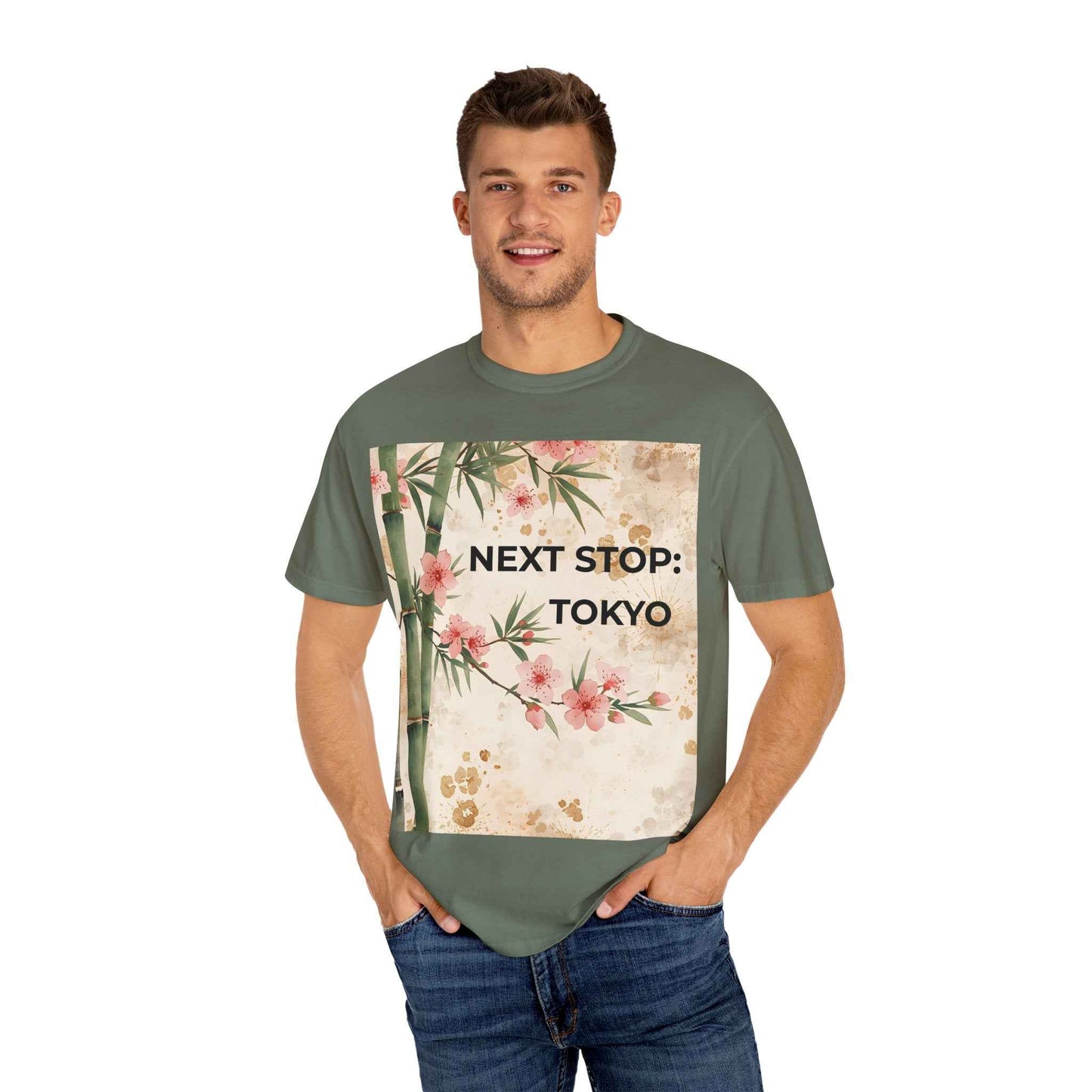 Tokyo Travel T-Shirt – "Next Stop: Tokyo" Floral Bamboo Design