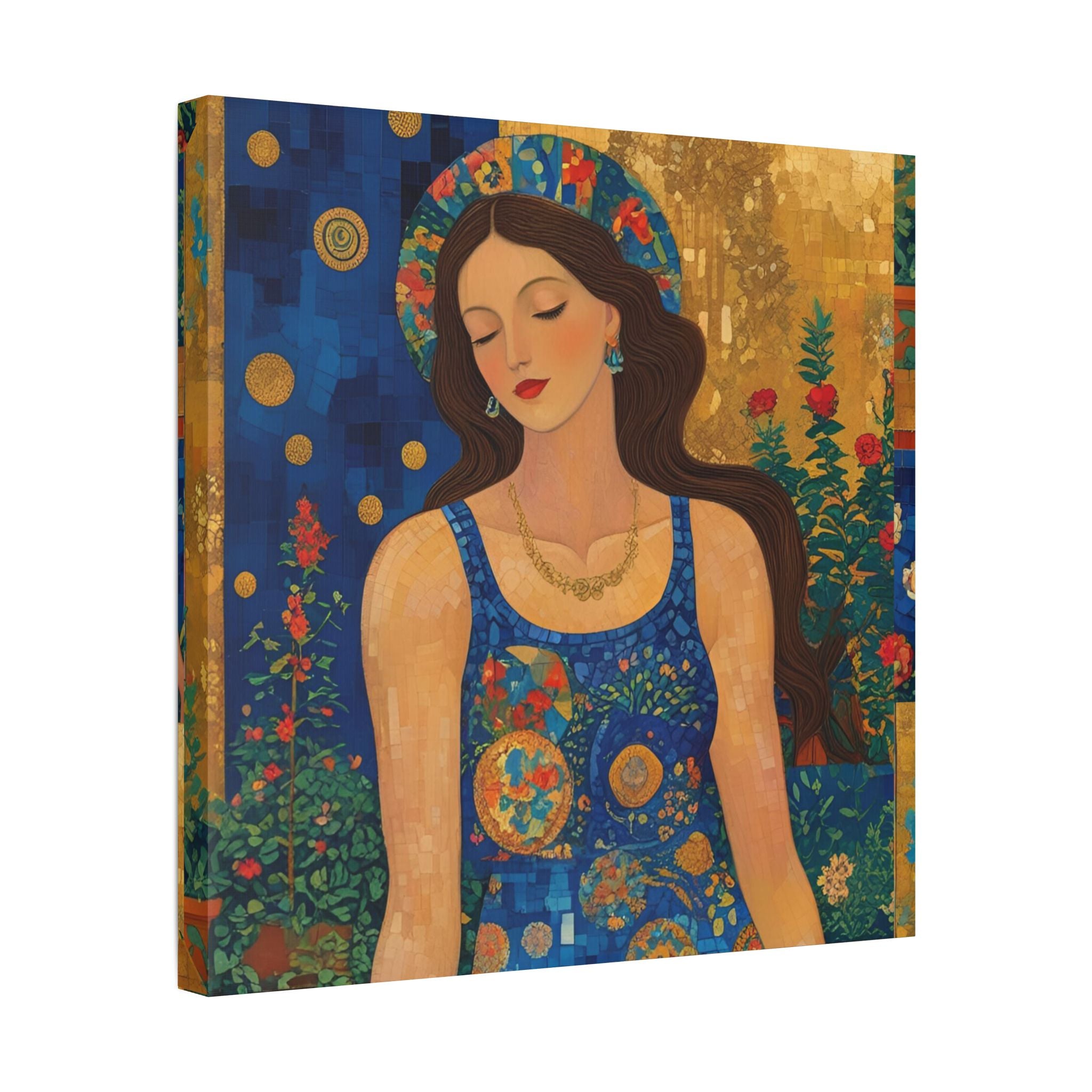 Klimt Floral Canvas Art - Colorful Floral Wall Decor Inspired by Klimt - Rosetta Creative Boutique