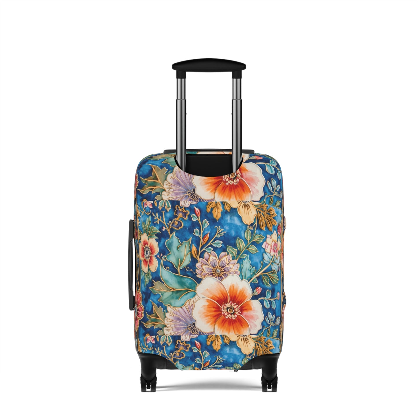 Floral Tropical Luggage Cover – Vintage Palm Leaf & Hibiscus Travel Protector
