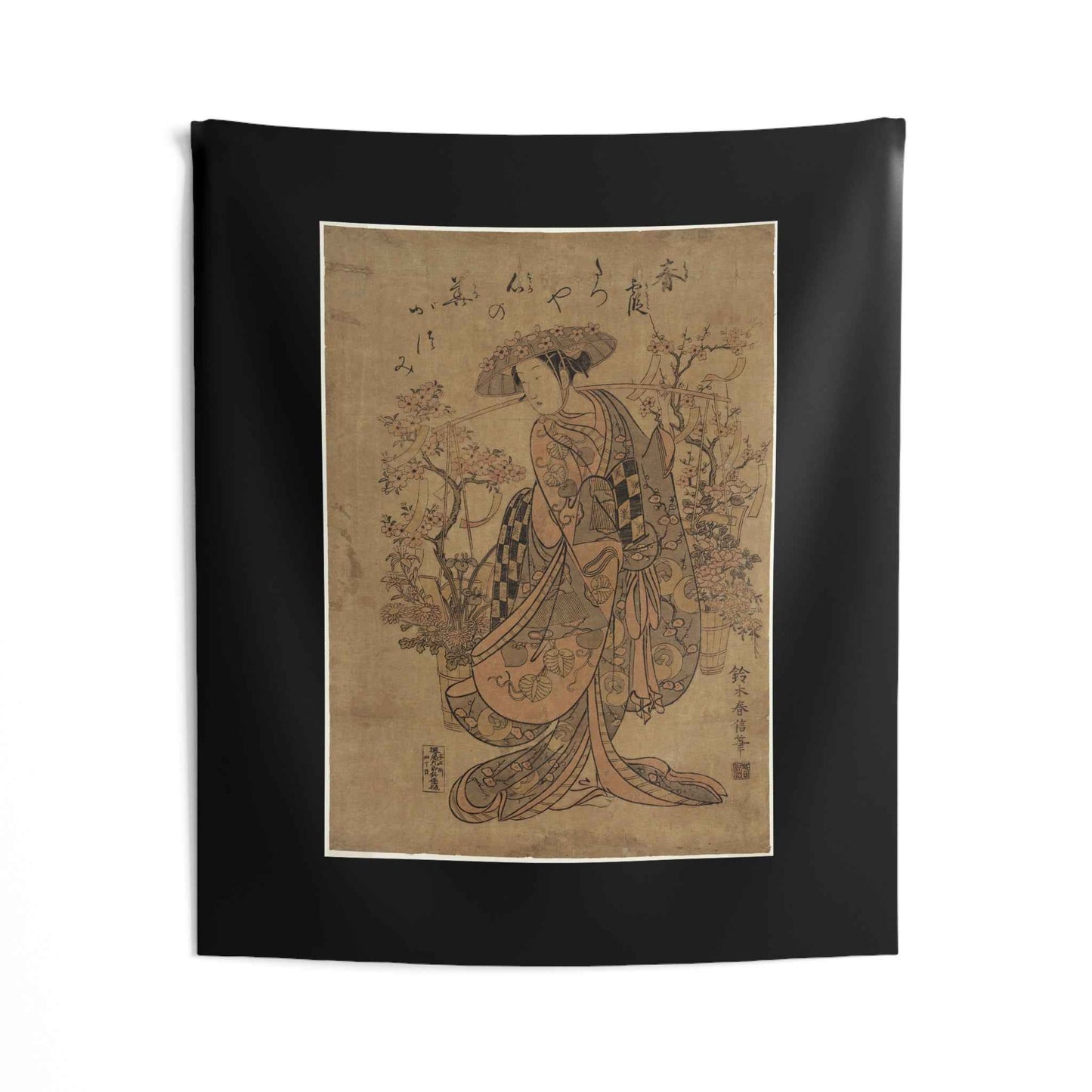 Elegant Japanese Wall Tapestry, Home Decor, Bohemian Bedroom Wall Hanging, Art Decor Gift, Artistic Indoor Tapestry