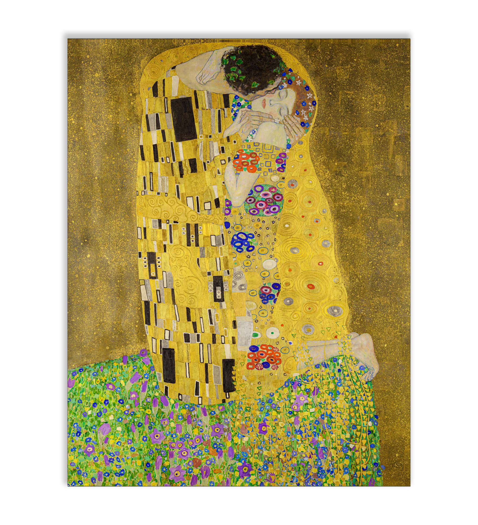 The Kiss Fine Art Gold Varnish Canvas Print 48x36 Inches - Rosetta Creative Boutique
