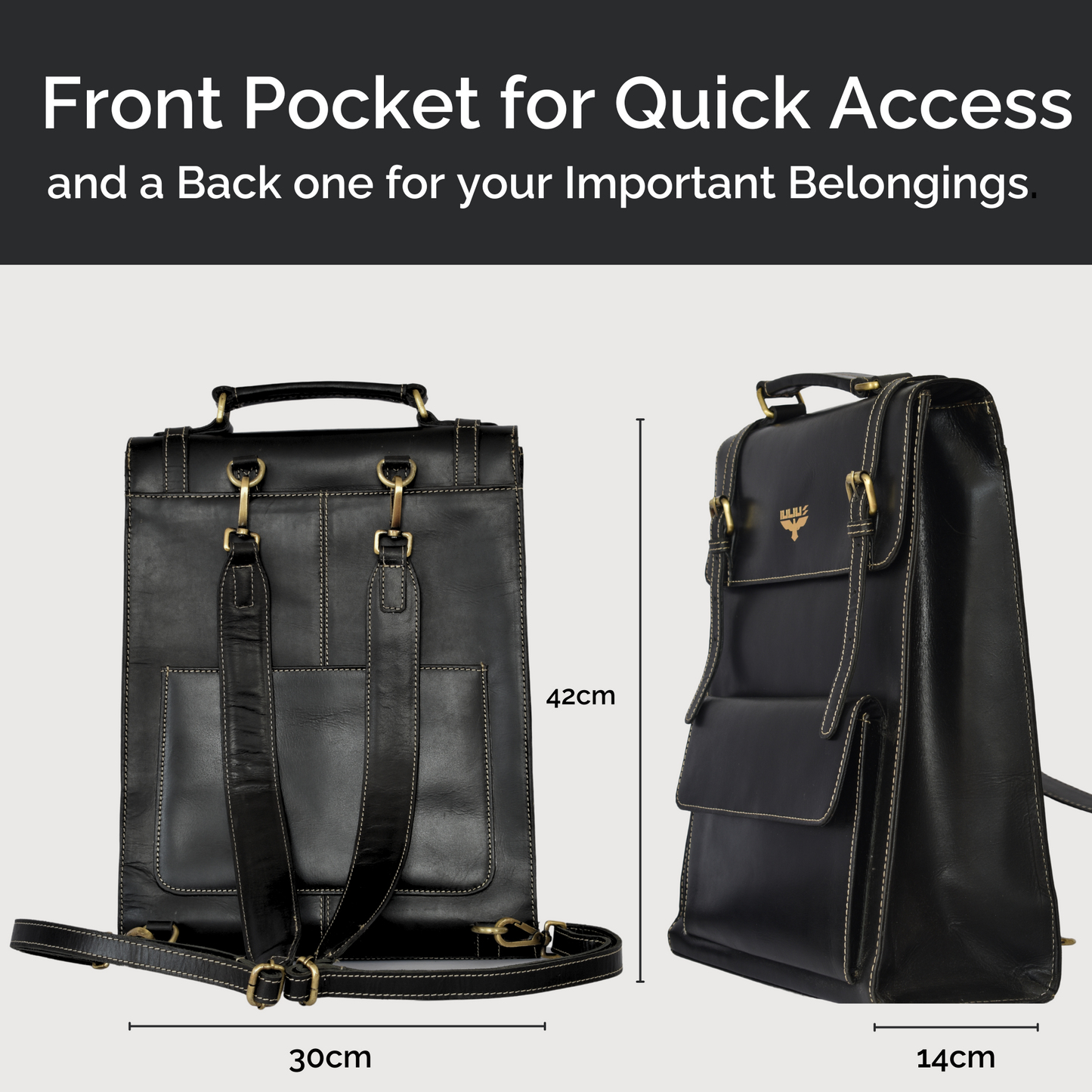 IULIUS Executive Leather Laptop Backpack 15.6" - Mochila Ejecutiva de Cuero para Portátiles 15,6” – Estilo Business – IULIUS