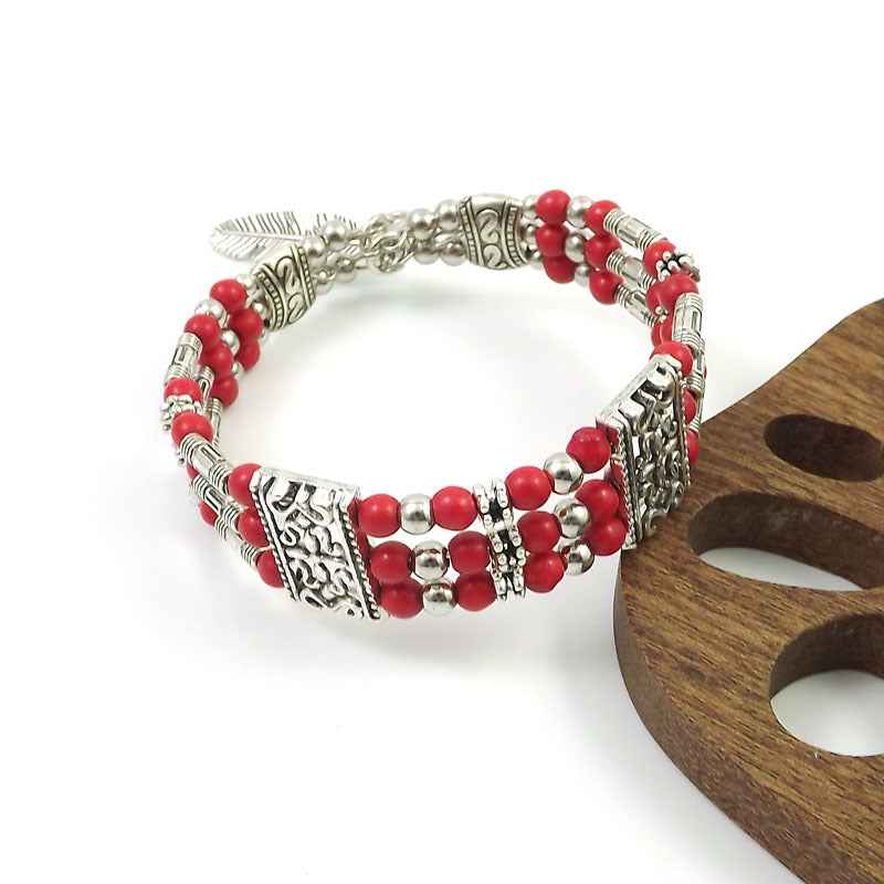 Vintage-style Bangle with Exotic Miao Silver Design