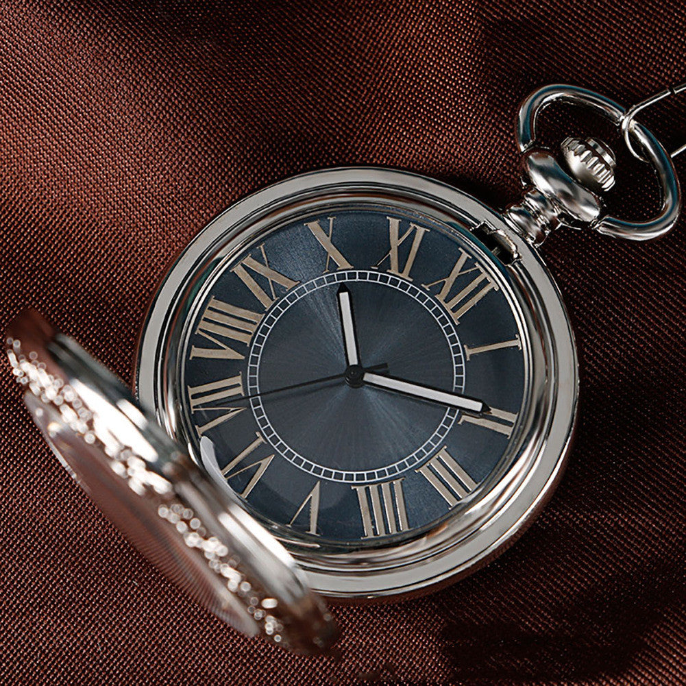 Low Key Luxury Mechanical Pocket Watch With Denim Chain Strap 45mm