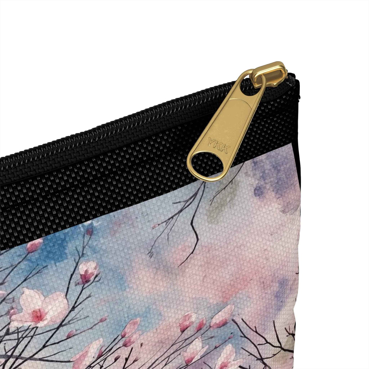 Cherry Blossom Print Accessory Pouch - Floral Makeup Bag for Travel & Everyday Use