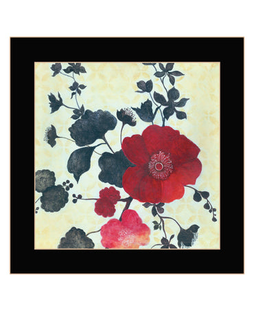 Japanese Blossoms Black Framed Print Wall Art-1