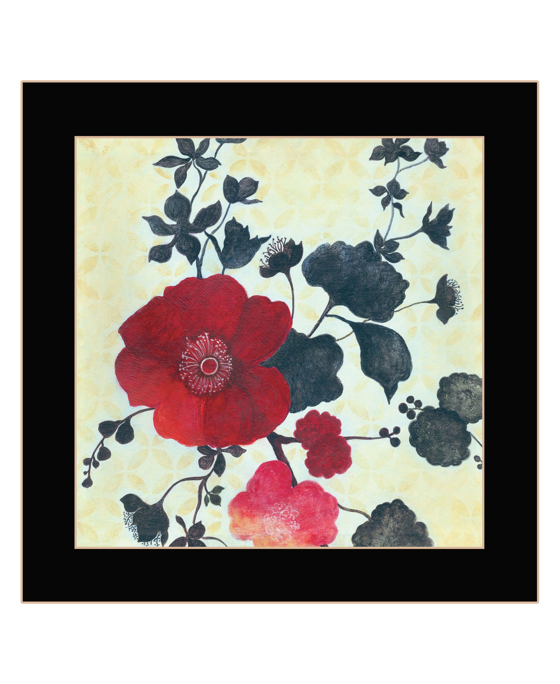 Japanese Blossoms Black Framed Print Wall Art-2