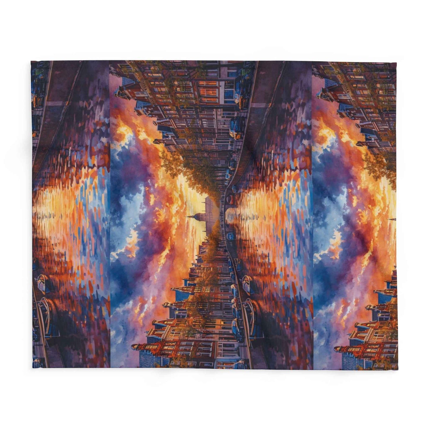 Reflections of Amsterdam Sunset Arctic Fleece Blanket