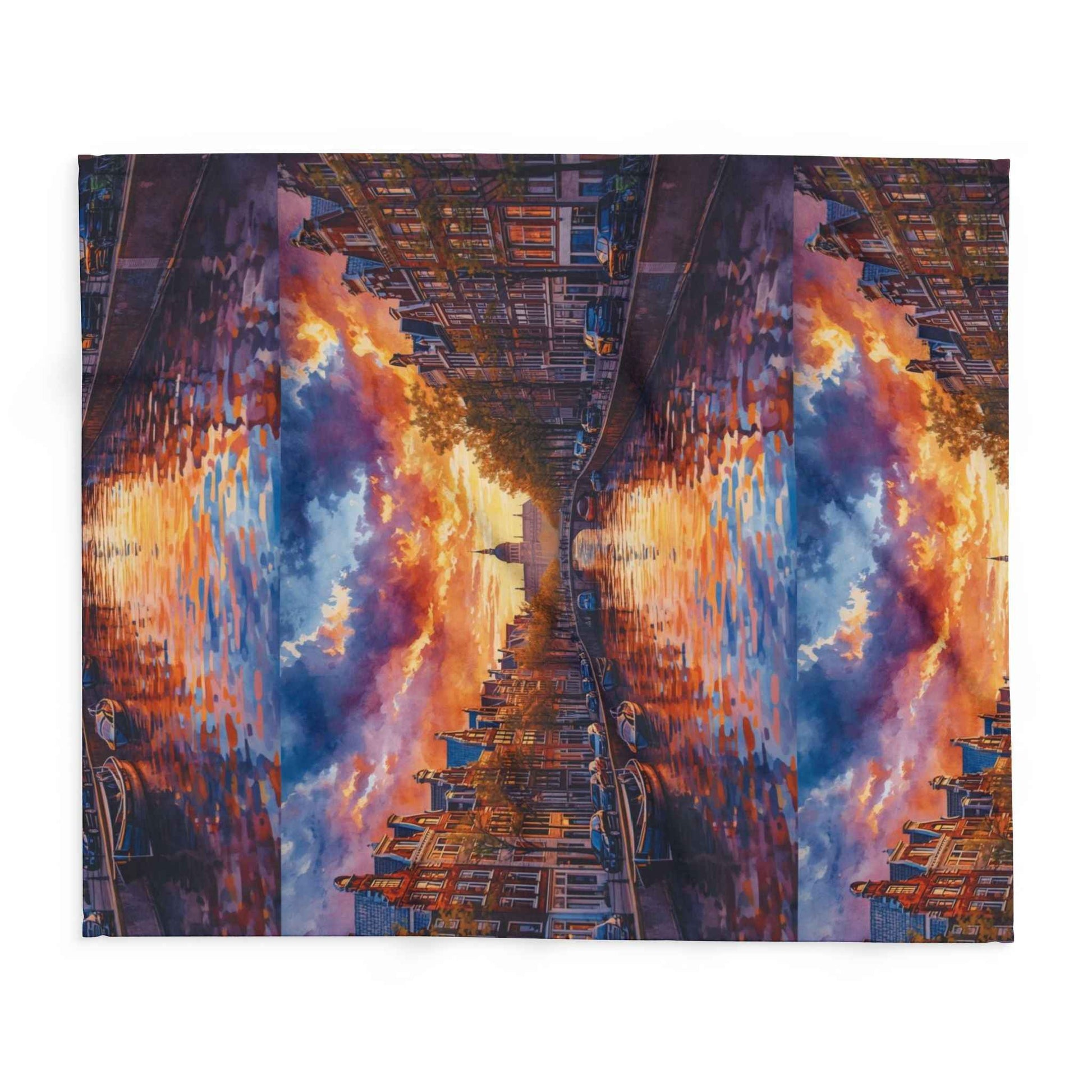 Reflections of Amsterdam Sunset Arctic Fleece Blanket