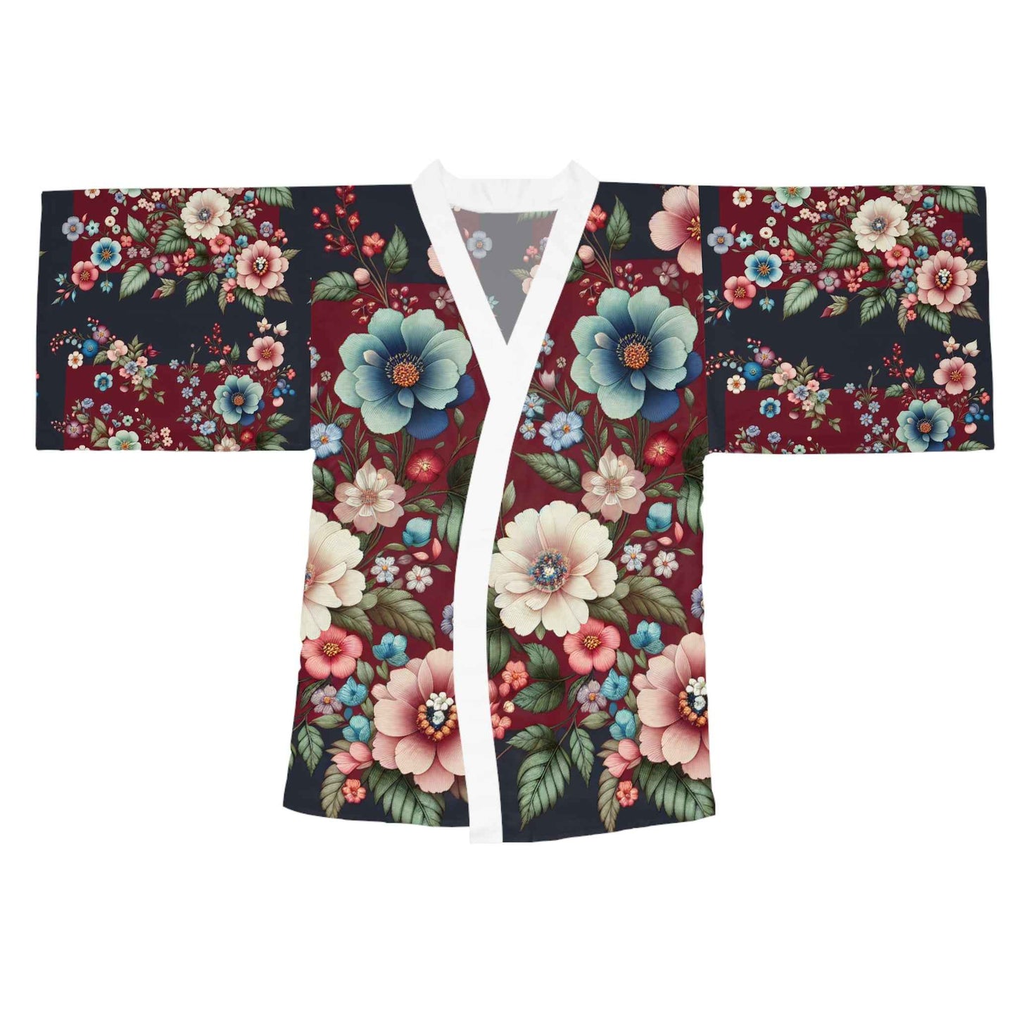 Floral Kimono Robe - Cozy Women's Loungewear for Relaxation, Elegant Bathrobe Gift for Her in Spring Style - Rosetta Creative Boutique