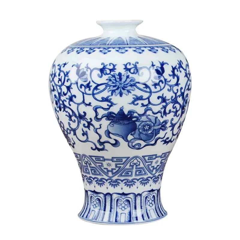 Classic Antique Chinese Blue and White Ceramic Vase