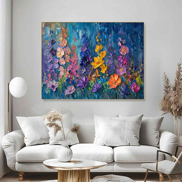 Handmade Oil Painting Canvas Wall Art 3D Thick Flowers Modern Abstract Decor