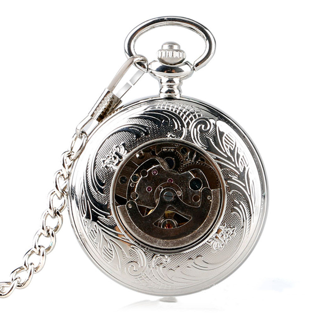 Low Key Luxury Mechanical Pocket Watch With Denim Chain Strap 45mm