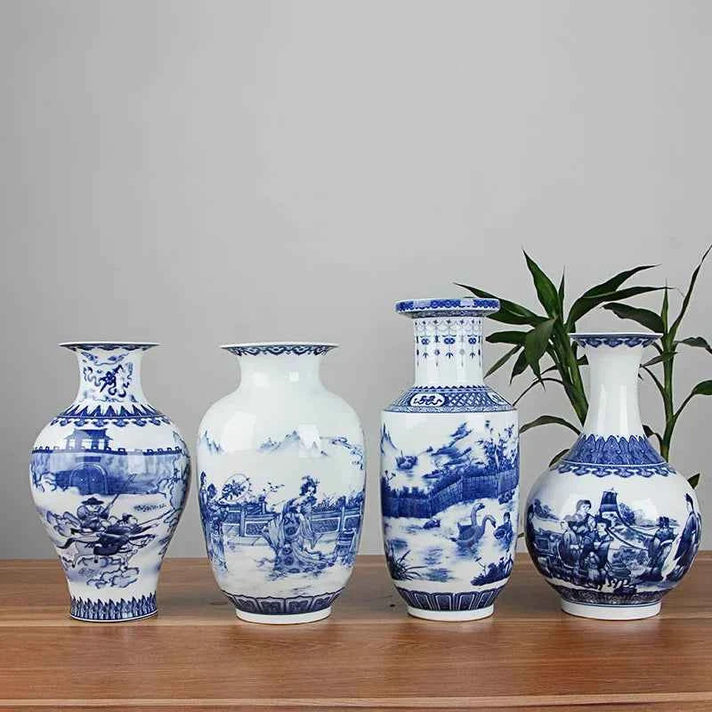 Classic Antique Chinese Blue and White Ceramic Vase