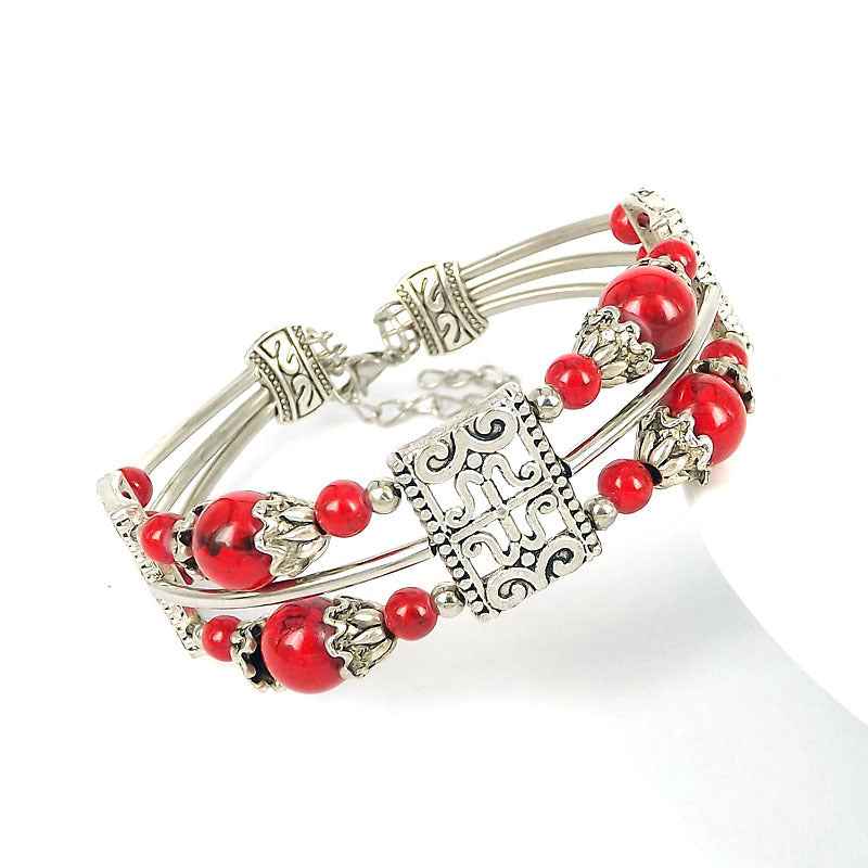 Vintage-style Bangle with Exotic Miao Silver Design