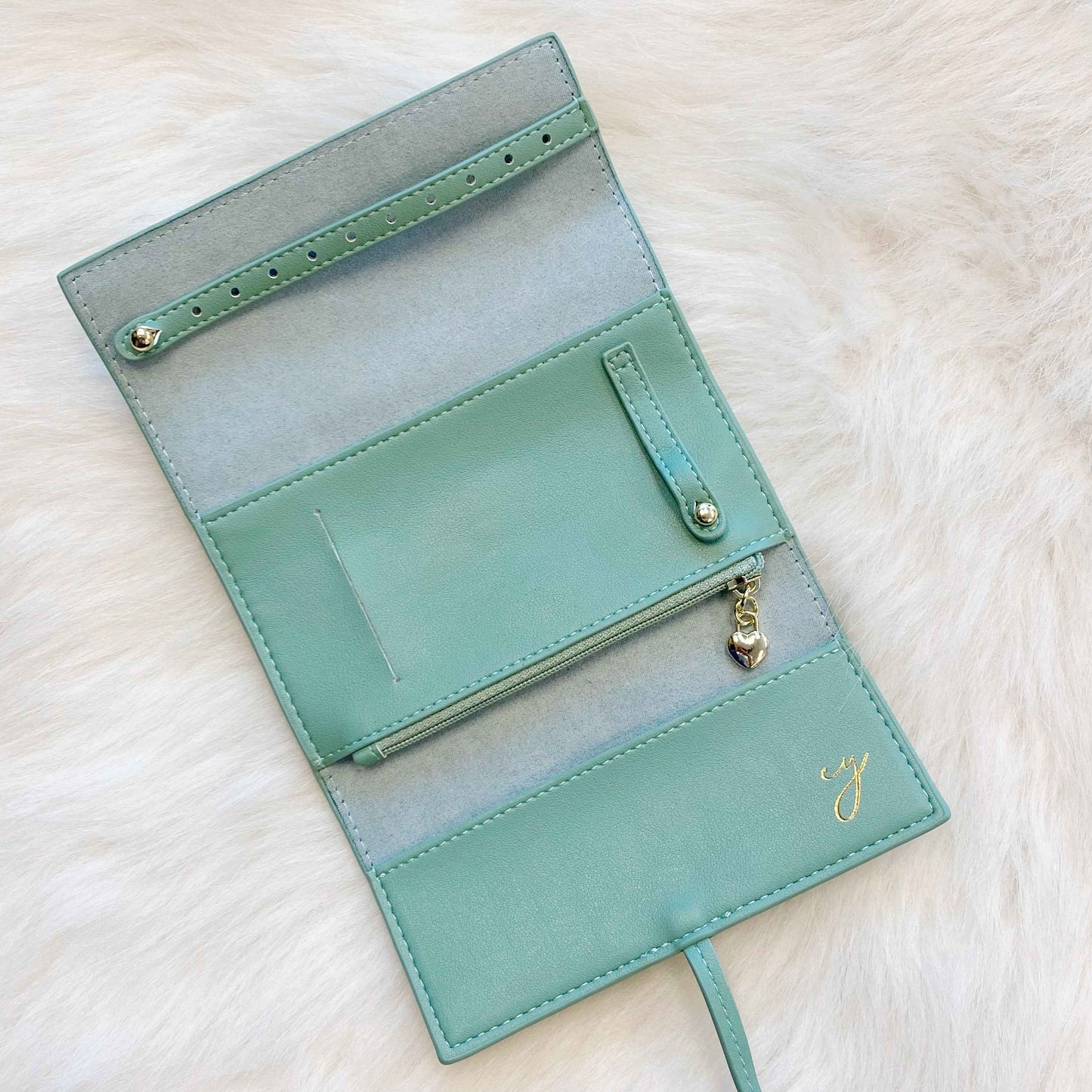 Always With Me Vegan Leather Jewelry Roll Travel Organizer