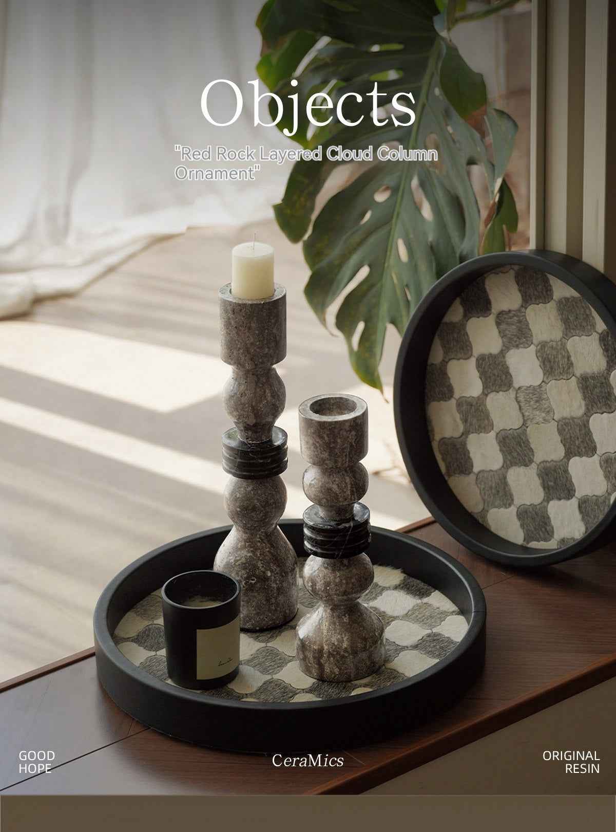 Modern Wabi-Sabi “Cave” Stone Candle Holder – Minimalist Decor Piece