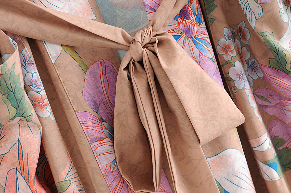 Peacock Print Kimono Cardigan Jacket Streetwear Loose Fit