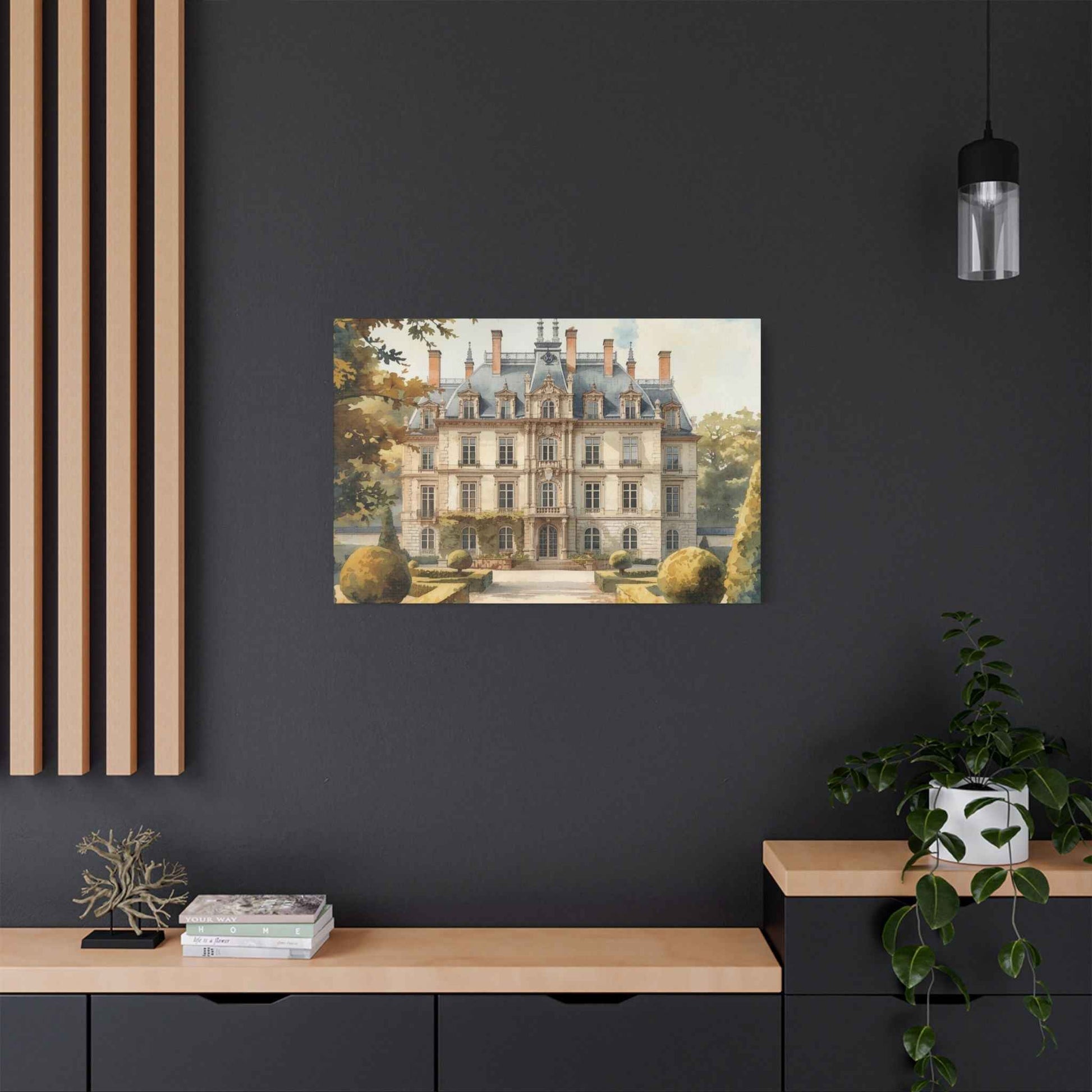 Château Garden Satin Canvas Print — Stretched Wall Art