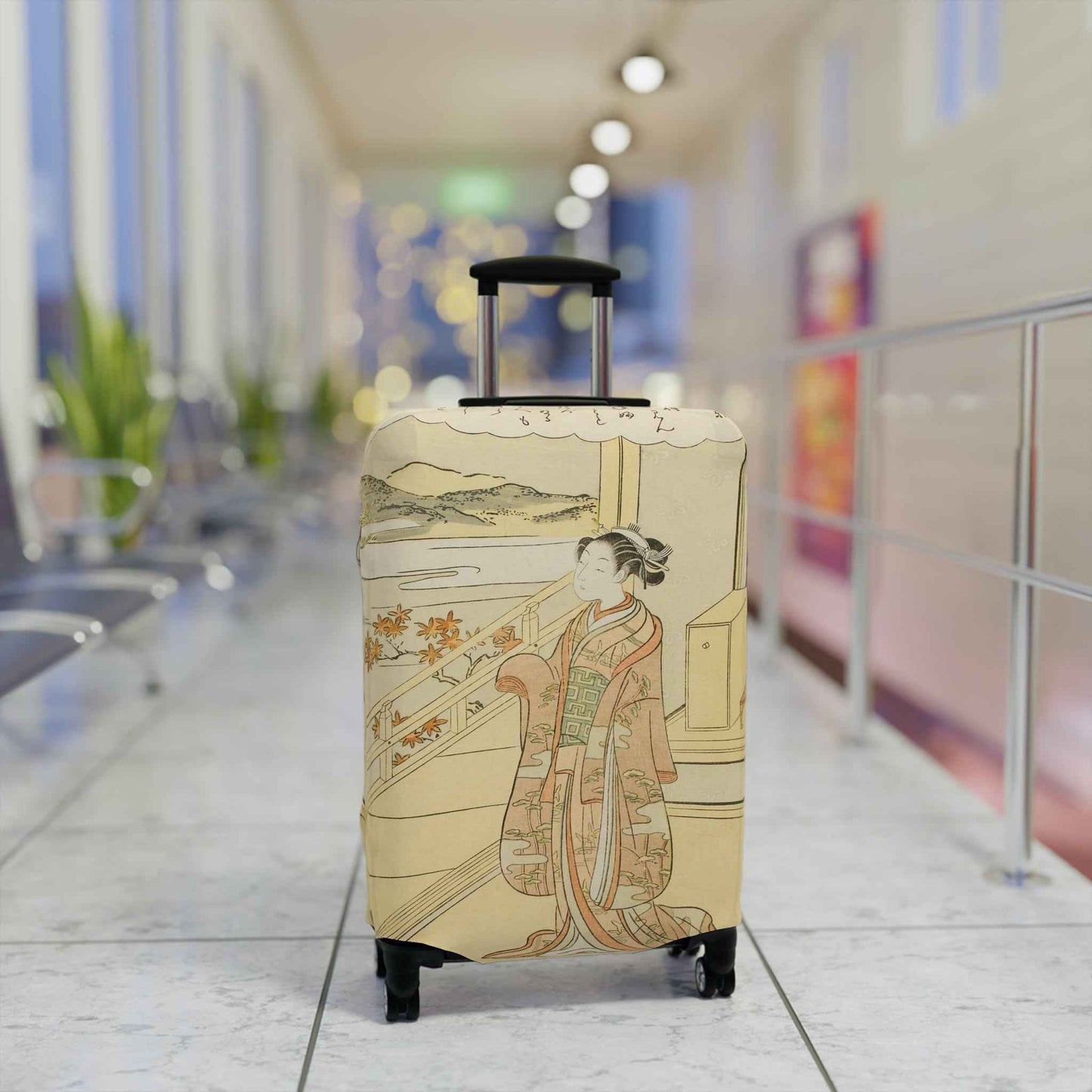 Japanese Painting Luggage Cover | Suitcase Protector Travel Accessory | Gift for Travelers & Wanderlust Decor by Rosetta Creative Boutique - Rosetta Creative Boutique