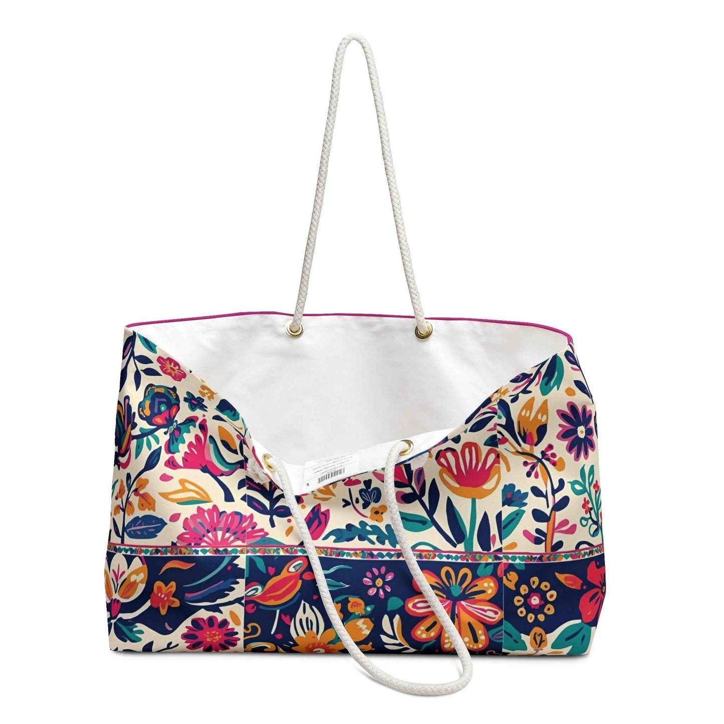 Floral Weekender Bag — Colorful Boho Travel Tote
