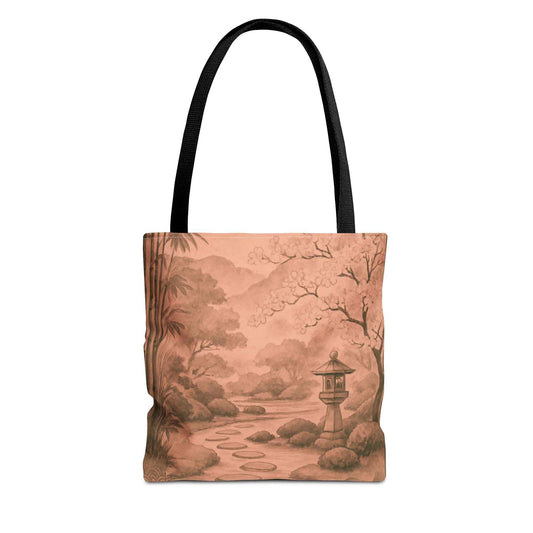Serene Japanese Garden Tote Bag - Artistic AOP Design