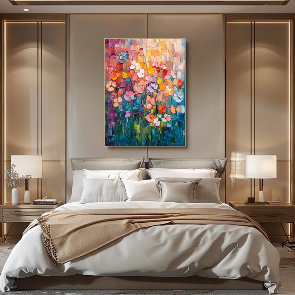 Hand Painted Oil Painting Abstract Tulip Wall Art Canvas Decor