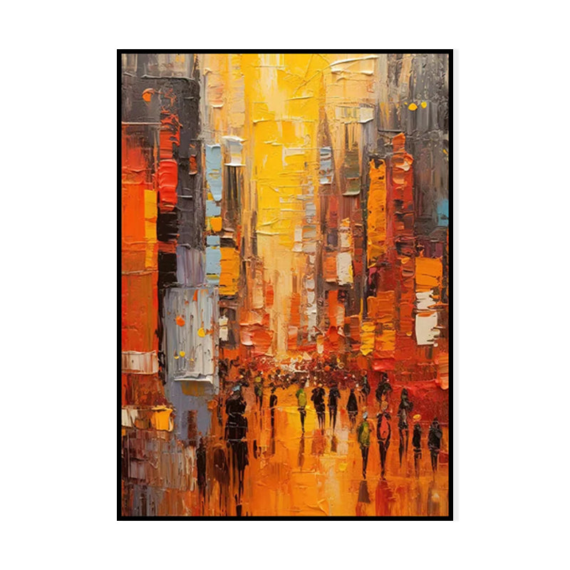 Modern Cityscape Acrylic Textured Abstract Wall Art Large Living Room Decor