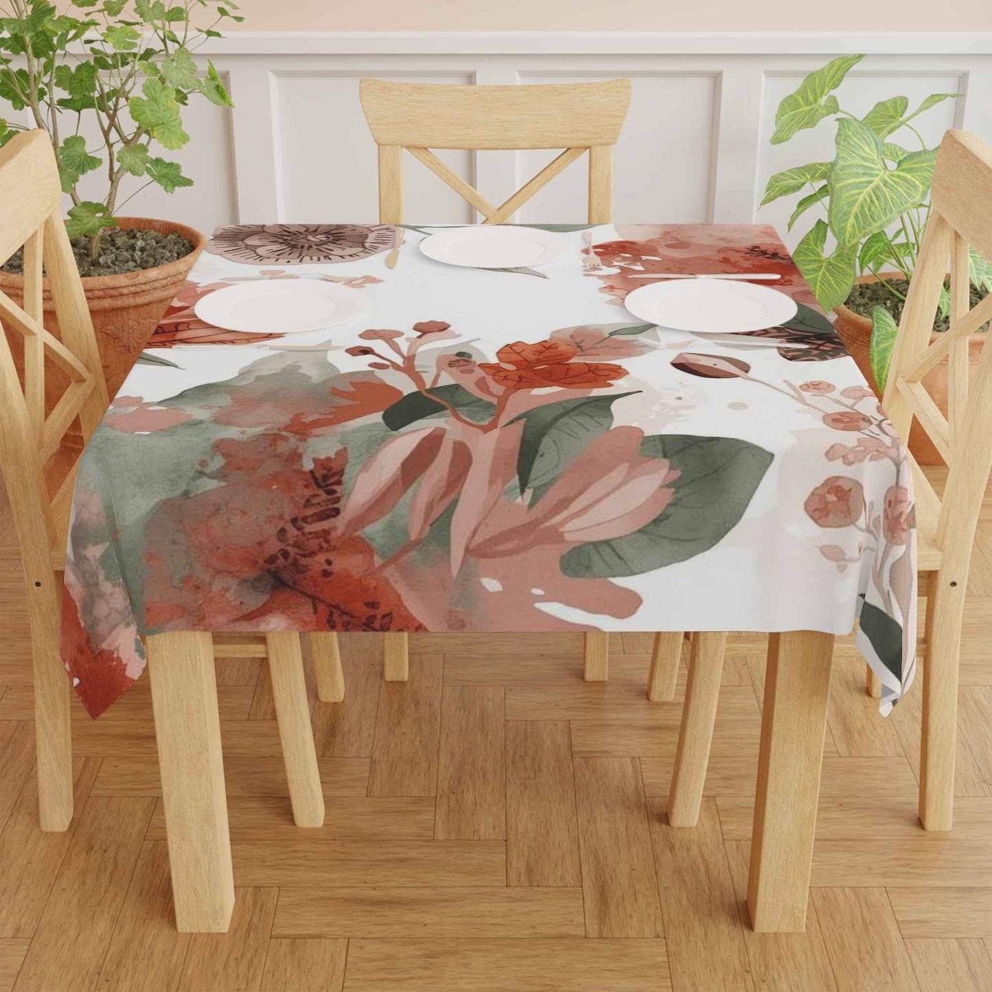 Floral Tablecloth, Elegant Dining Decor for Spring Celebrations, Bohemian Home Accents, Perfect for Weddings, Picnics and Gatherings