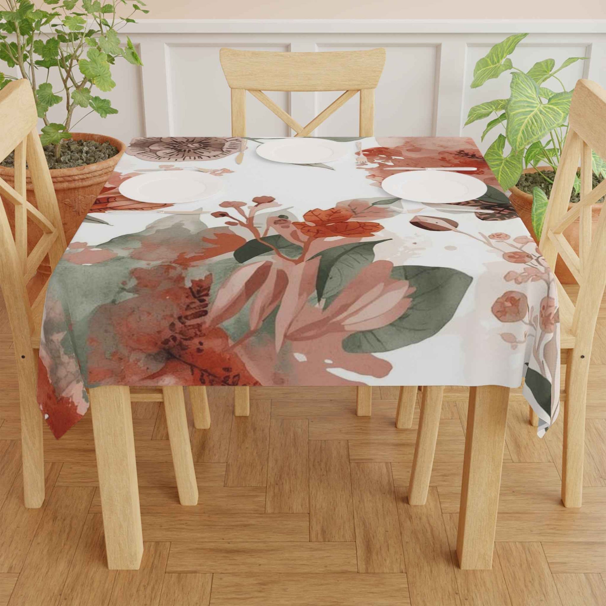 Floral Tablecloth, Elegant Dining Decor for Spring Celebrations, Bohemian Home Accents, Perfect for Weddings, Picnics and Gatherings