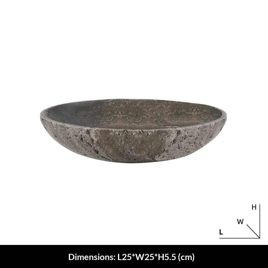 Gray Travertine Tray with a Sophisticated Vibe