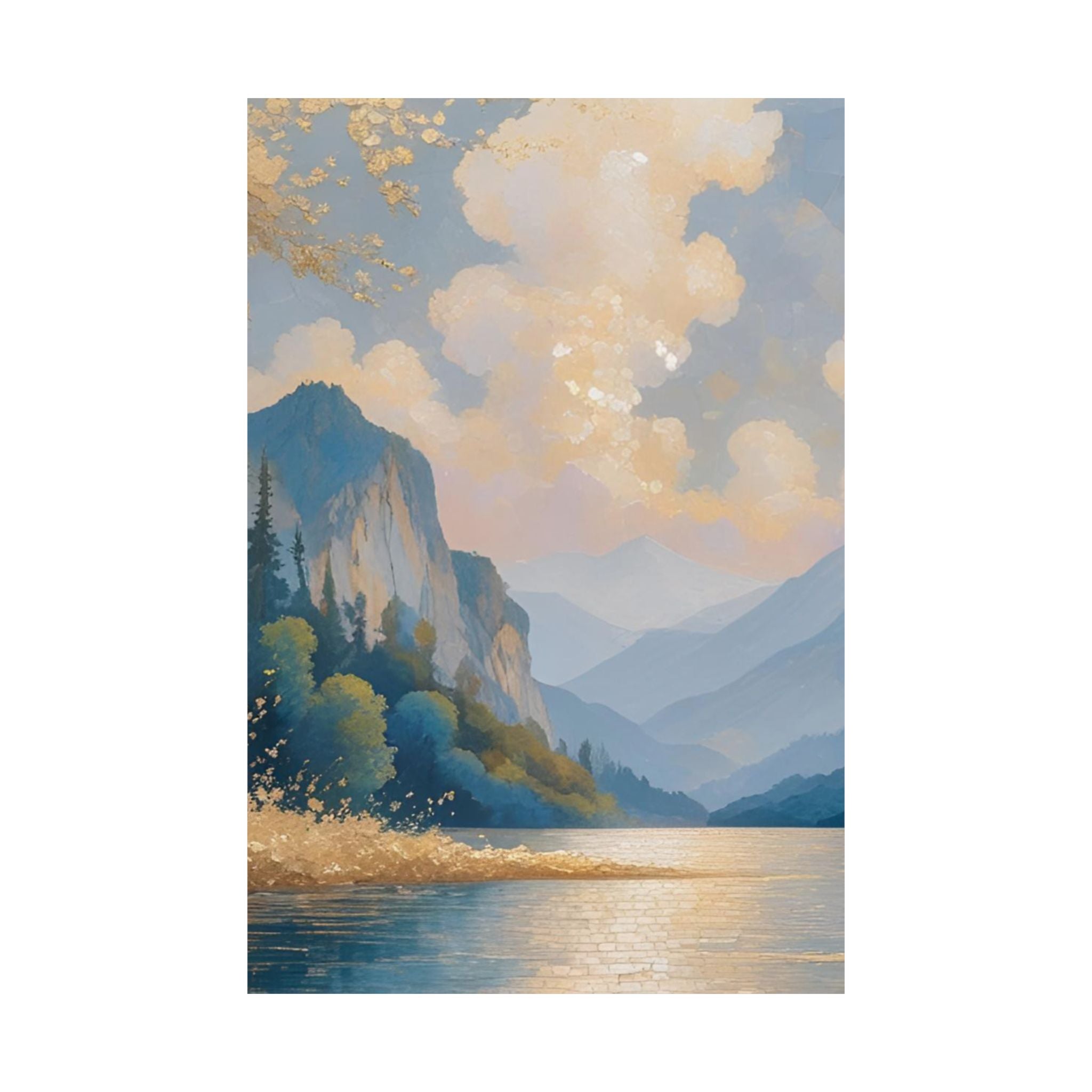Watercolor Landscape Poster - Serene Satin Wall Art Print for Tranquil Home Decor - Rosetta Creative Boutique