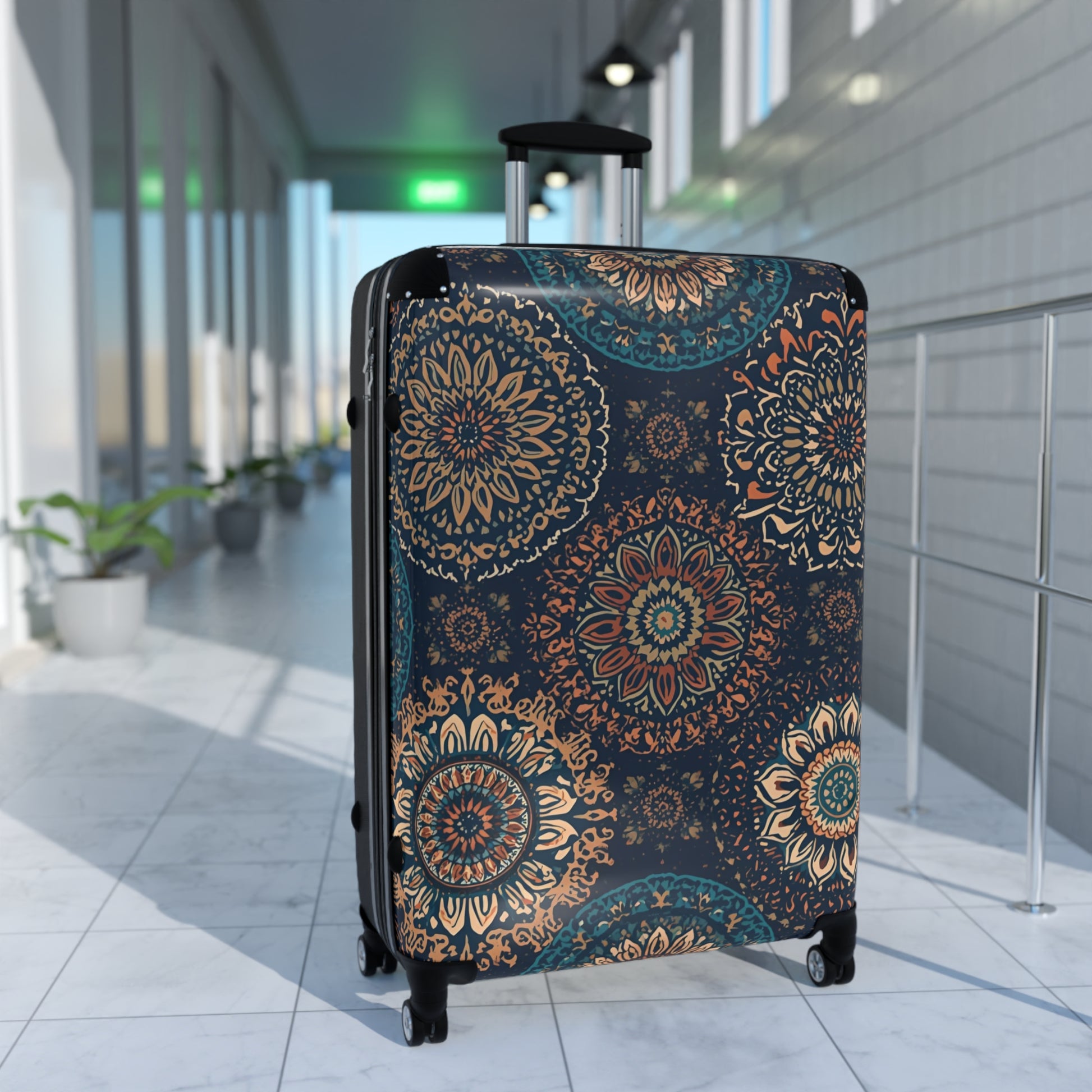 Boho Travel Suitcase Rosetta Creative Mandala Carry On - Rosetta Creative Boutique